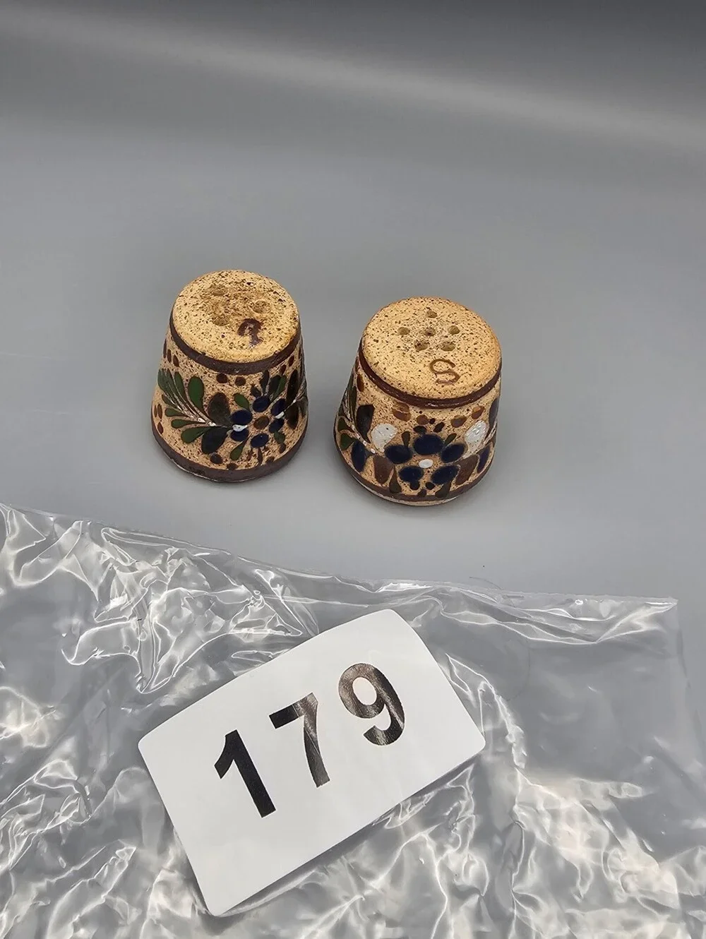 Handcrafted Ceramic Salt and Pepper Shakers with Floral Design